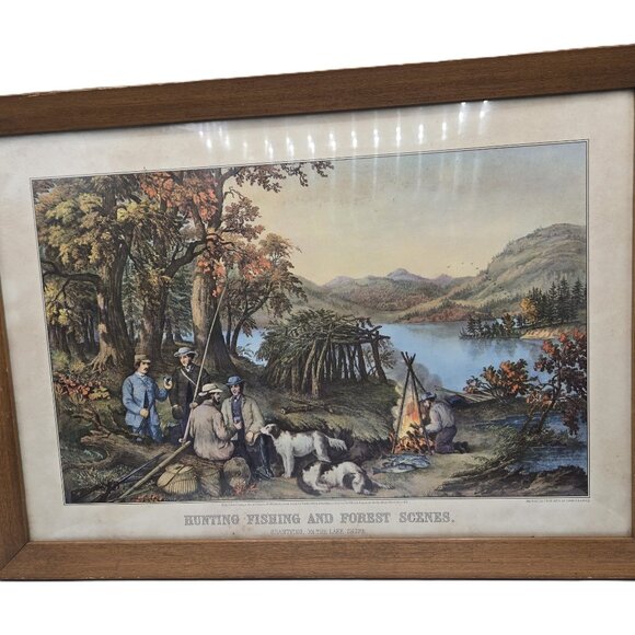 HUNTING FISHING AND FOREST SCENES by Currier & Ives - Picture 1 of 7